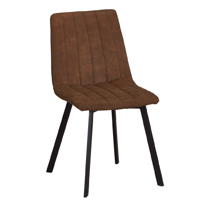 BETTY Καρέκλα Μέταλλο Βαφή Μαύρο / Ύφασμα Suede Καφέ