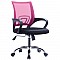 BF2101-F Πολυθρόνα Γραφείου με ανάκλιση Χρώμιο / Mesh Ροζ-Μαύρο