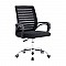 BF2140 Πολυθρόνα Γραφείου Μέταλλο Χρώμιο, Mesh Μαύρο