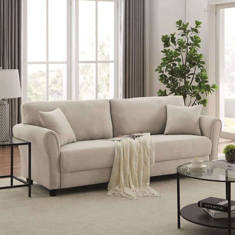 BRITAIN Καναπές 3-θέσιος Σαλονιού - Καθιστικού, Ύφασμα Μπεζ