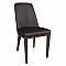 CASTER Καρέκλα Μέταλλο Βαφή Καρυδί / Linen PU Σκούρο Καφέ
