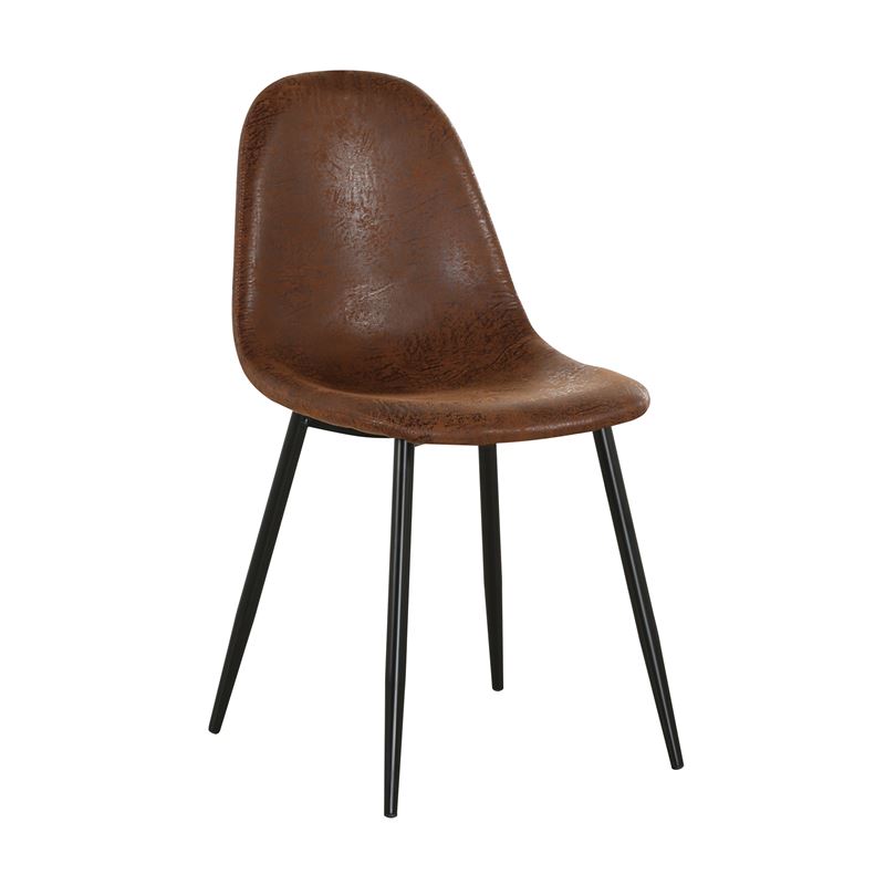 CELINA Καρέκλα Μέταλλο Βαφή Μαύρο / Ύφασμα Suede Καφέ