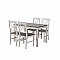 DAILY Set Τραπεζαρία Ξύλινη Σαλονιού - Κουζίνας: Τραπέζι + 4 Καρέκλες / Άσπρο - Dark Oak