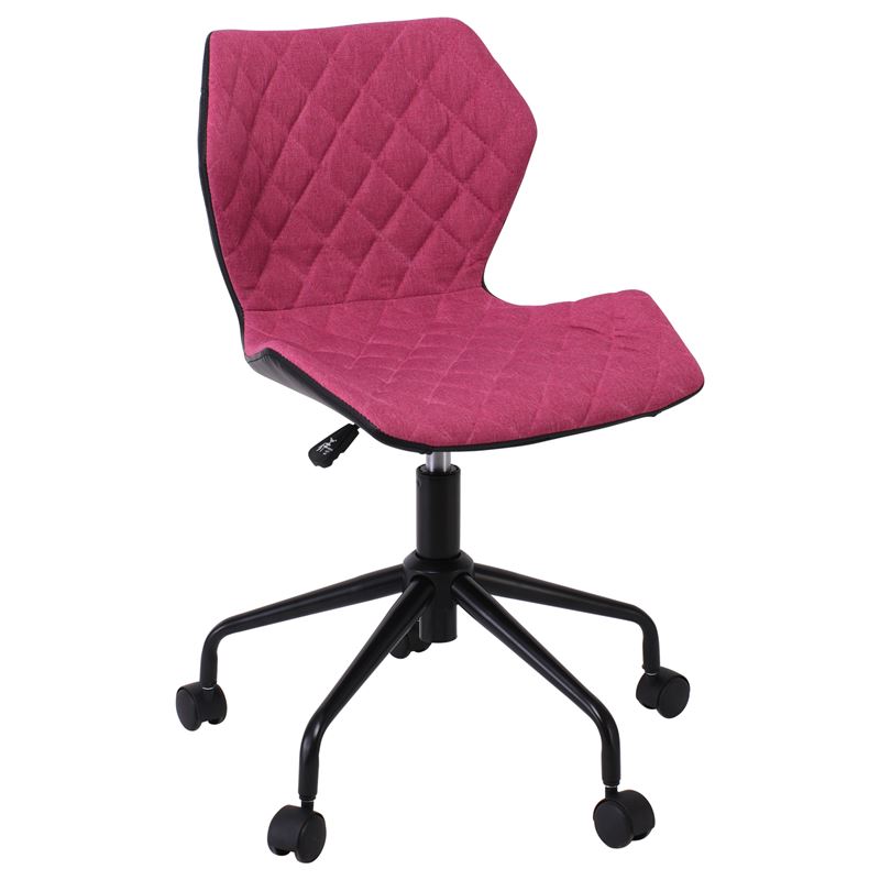 DAVID καρέκλα γραφείου PU Μαύρο/Υφασμα Ροδί