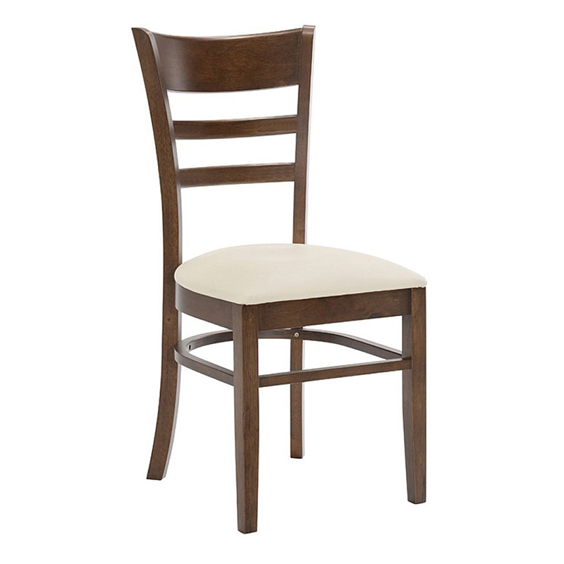 CABIN Καρέκλα Καρυδί / PVC Εκρού