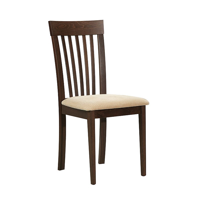 CORINA Καρέκλα Οξυά Σκούρο Καρυδί / PVC Εκρού