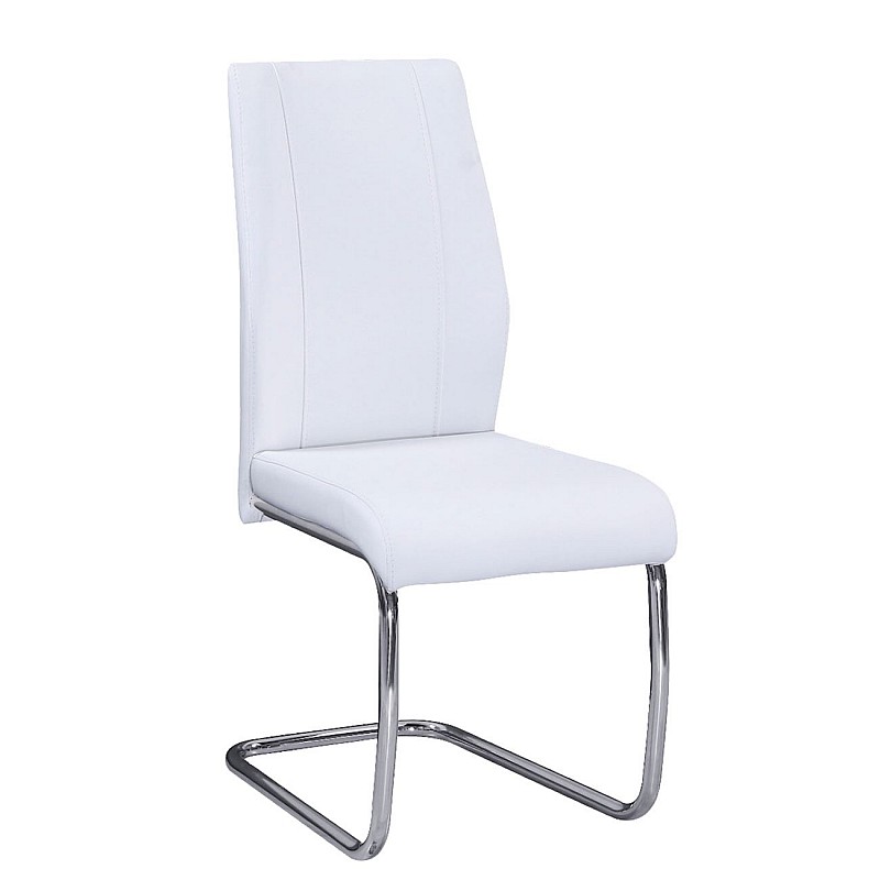 TULIP Καρέκλα Χρώμιο / PU Άσπρο