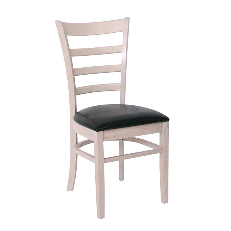 NATURALE Καρέκλα White Wash / Pu Μαύρο