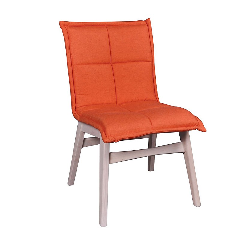 FOREX Καρέκλα White Wash / Ύφασμα Πορτοκαλί