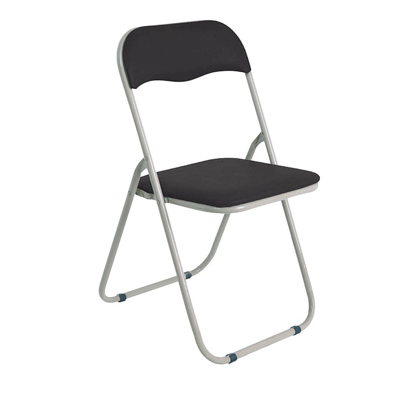 LINDA Καρέκλα Πτυσσόμενη Βαφή Γκρι/Pvc Μαύρο