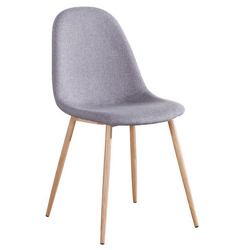 CELINA Καρέκλα Μέταλλο Βαφή Φυσικό / Ύφασμα Γκρι