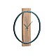 CLOCK-1 Ρολόι Τοίχου Μέταλλο Βαφή Μαύρο / Ξύλο Ακακία Φυσικό