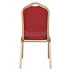 HILTON Καρέκλα Μεταλλική Light Gold/Ύφ.Κόκκιν
