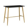 LAVIDA Τραπέζι BAR Μέταλλο Βαφή Φυσικό / Μαύρο MDF