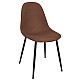 CELINA Καρέκλα Μέταλλο Βαφή Μαύρο / Ύφασμα Καφέ