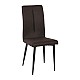 MINA Καρέκλα Μέταλλο Βαφή Μαύρο / Ύφασμα Σκούρο Καφέ