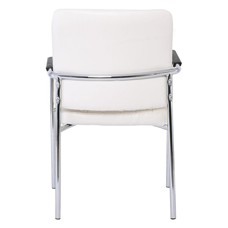 DENIM Πολυθρόνα Γραφείου Επισκέπτη Χρώμιο, Pu Άσπρο