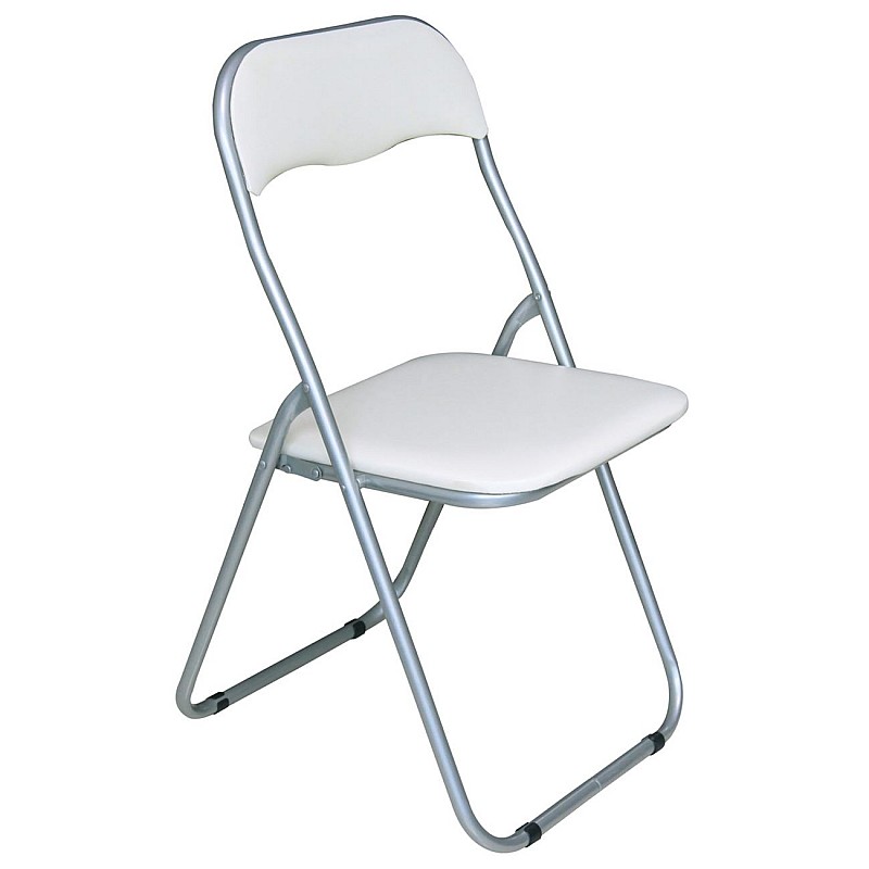 LINDA Καρέκλα Πτυσσόμενη Βαφή Γκρι/Pvc Άσπρο