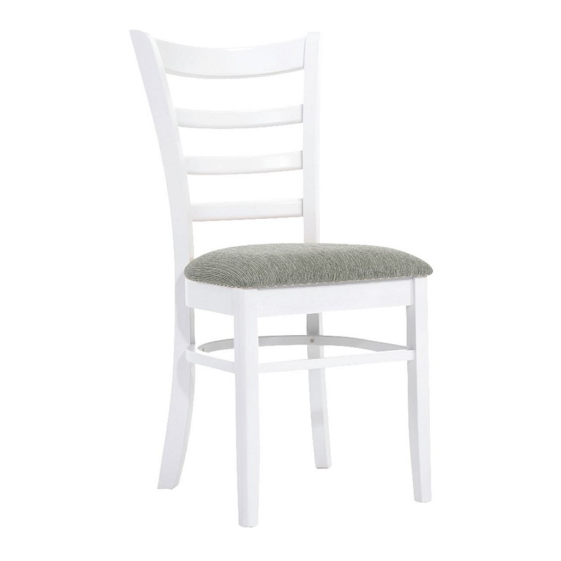 NATURALE Καρέκλα Άσπρη / Ύφασμα Γκρι