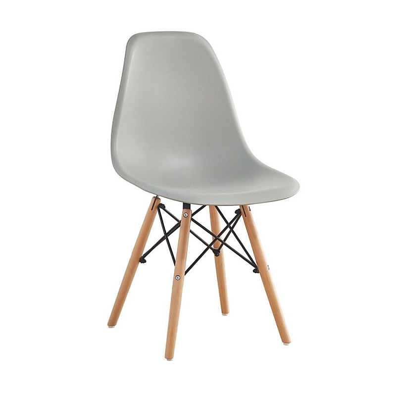 ART Wood Καρέκλα Ξύλο / PP Γκρι