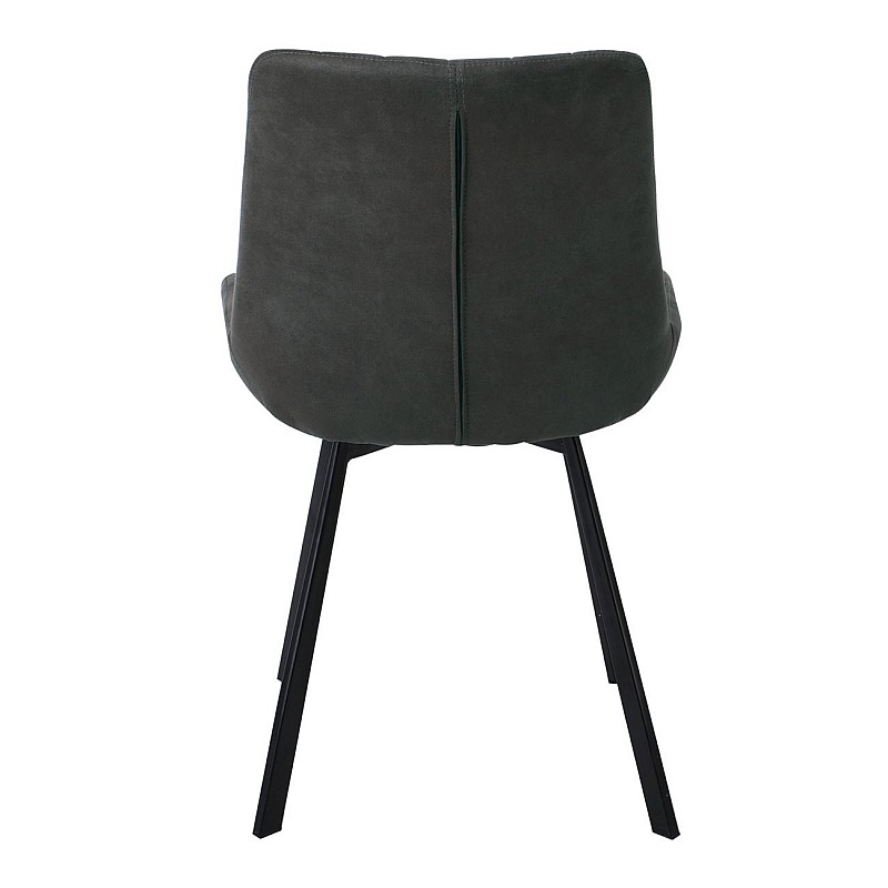 MATT Καρέκλα Μέταλλο Βαφή Μαύρο / Ύφασμα Suede Ανθρακί