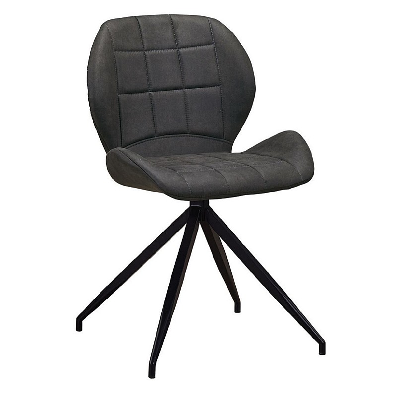 NORMA Καρέκλα Μέταλλο Βαφή Μαύρο / Ύφασμα Suede Ανθρακί