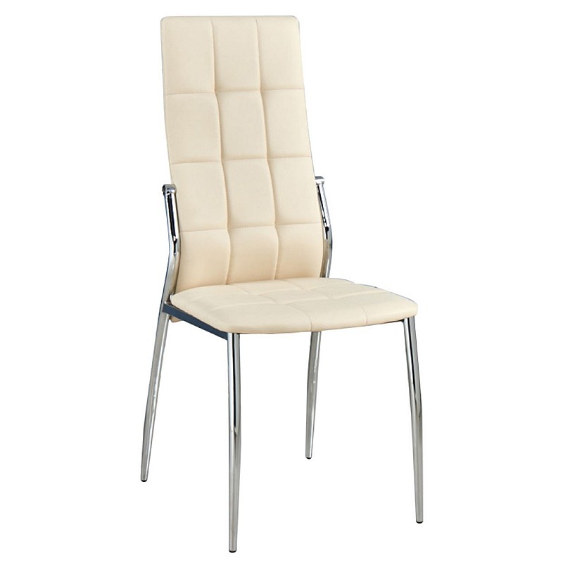 PRIMA Καρέκλα K/D Χρώμιο / Pu Εκρού