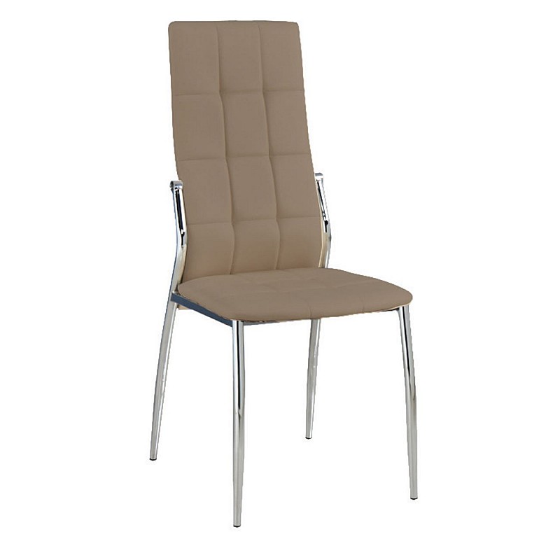 PRIMA Καρέκλα K/D Χρώμιο / Pu Cappuccino