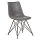 PANTON Καρέκλα Μέταλλο Βαφή Μαύρη / PU Vintage Grey