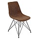 PANTON Καρέκλα Μέταλλο Βαφή Μαύρο / PU Vintage Brown