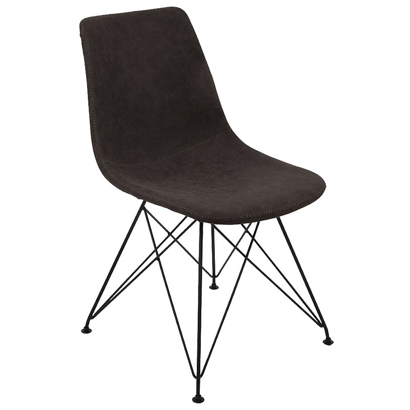 PANTON Καρέκλα Μέταλλο Βαφή Μαύρη / PU Vintage Black