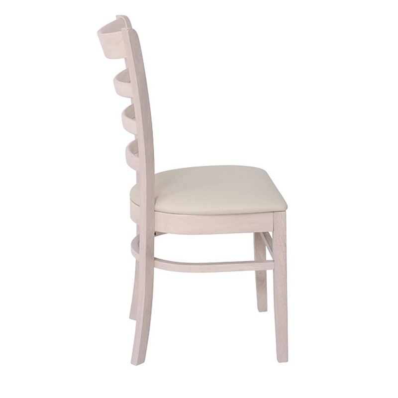 NATURALE Καρέκλα White Wash / Pu Εκρού