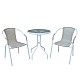 BALENO Set Κήπου - Βεράντας : Τραπέζι + 2 Πολυθρόνες Μέταλλο Άσπρο / Wicker Beige