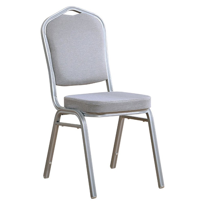 HILTON Καρέκλα Μεταλλική Silver/Ύφασμα Γκρι
