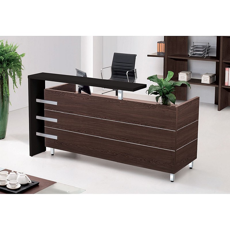 PROLINE Reception - Γραφείο Απόχρωση Καρυδί Δρυς - Μαύρο