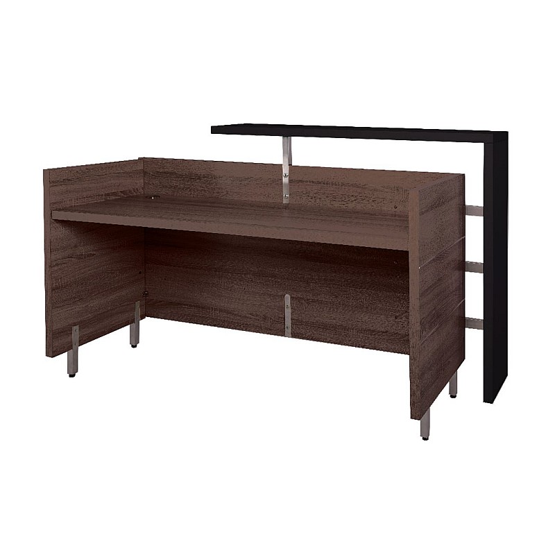 PROLINE Reception - Γραφείο Απόχρωση Καρυδί Δρυς - Μαύρο