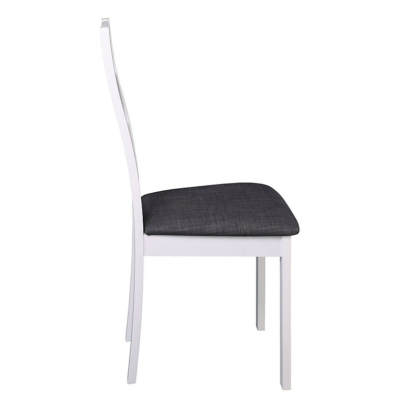MILLER Καρέκλα Οξυά Άσπρη / Ύφασμα Γκρι