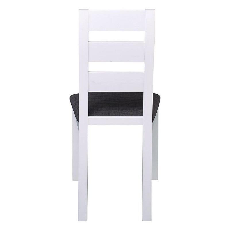 MILLER Καρέκλα Οξυά Άσπρη / Ύφασμα Γκρι