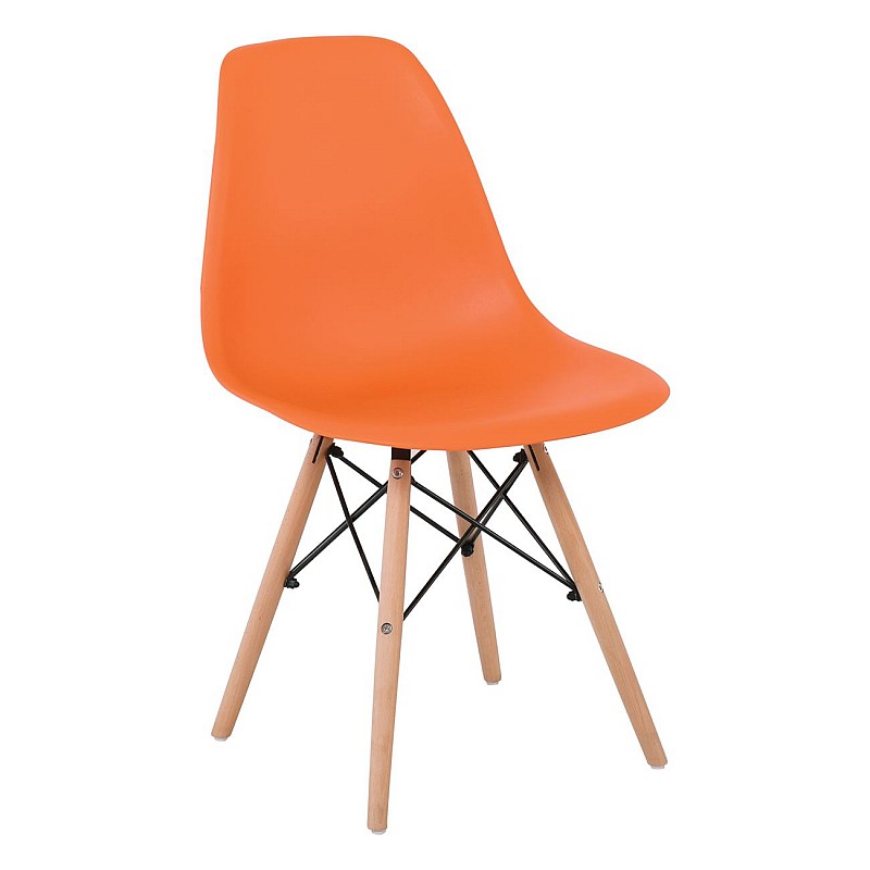 ART Wood Kαρέκλα Ξύλο / PP Πορτοκαλί