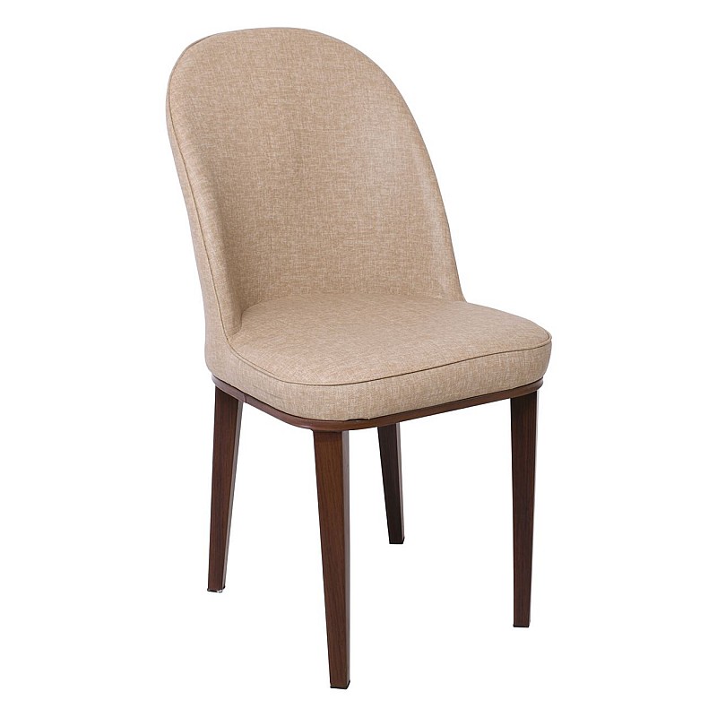 ΤΕΧ Καρέκλα Μέταλλο Βαφή Καρυδί / Linen PU Μπεζ