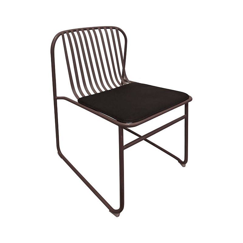 STRIPE καρέκλα Μεταλλική Sand Brown/Μαξ.Μαύρο