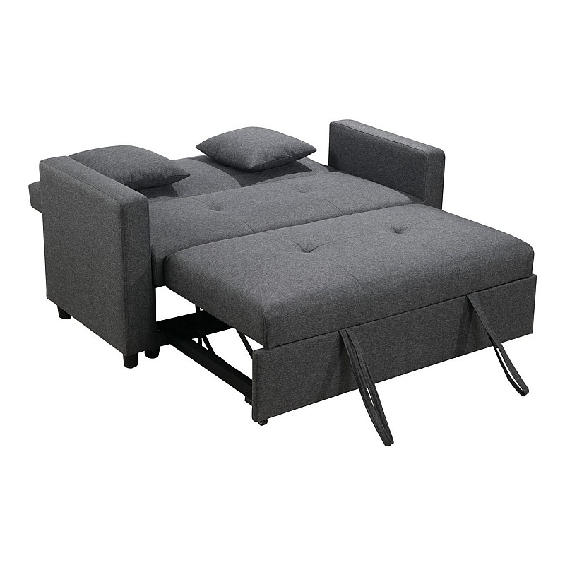 IMOLA Καναπές / Κρεβάτι Σαλονιού - Καθιστικού 2Θέσιος / Ύφασμα Σκούρο Γκρι