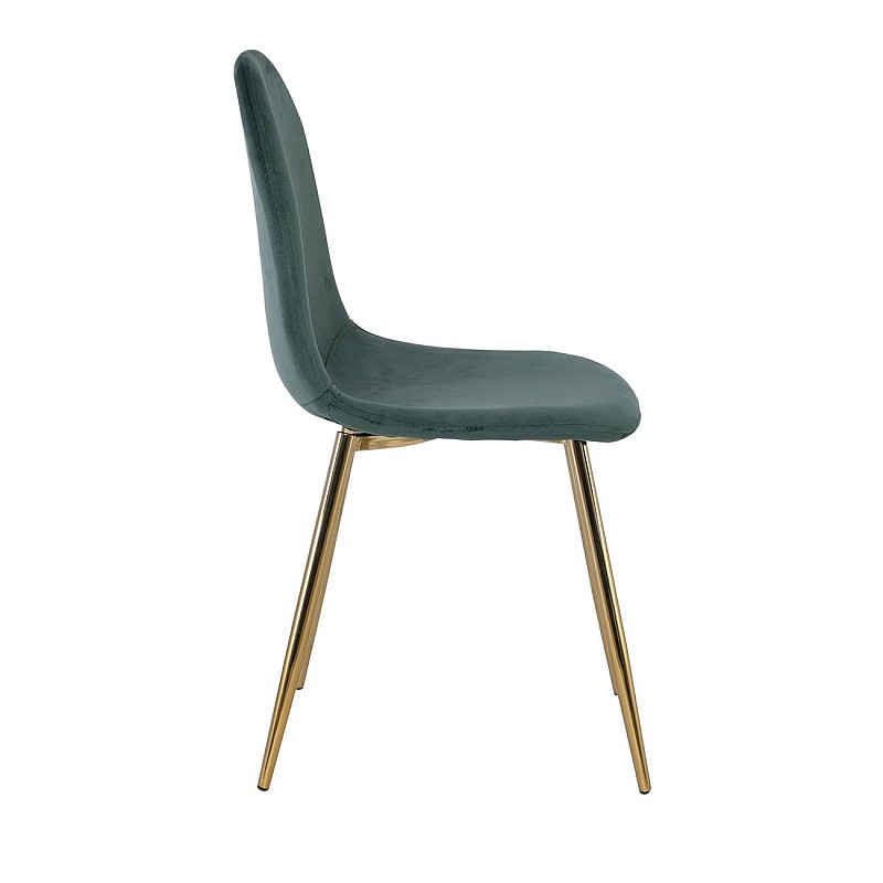 CELINA Καρέκλα Χρώμιο Χρυσό / Velure Πράσινο Velure Πράσινο
