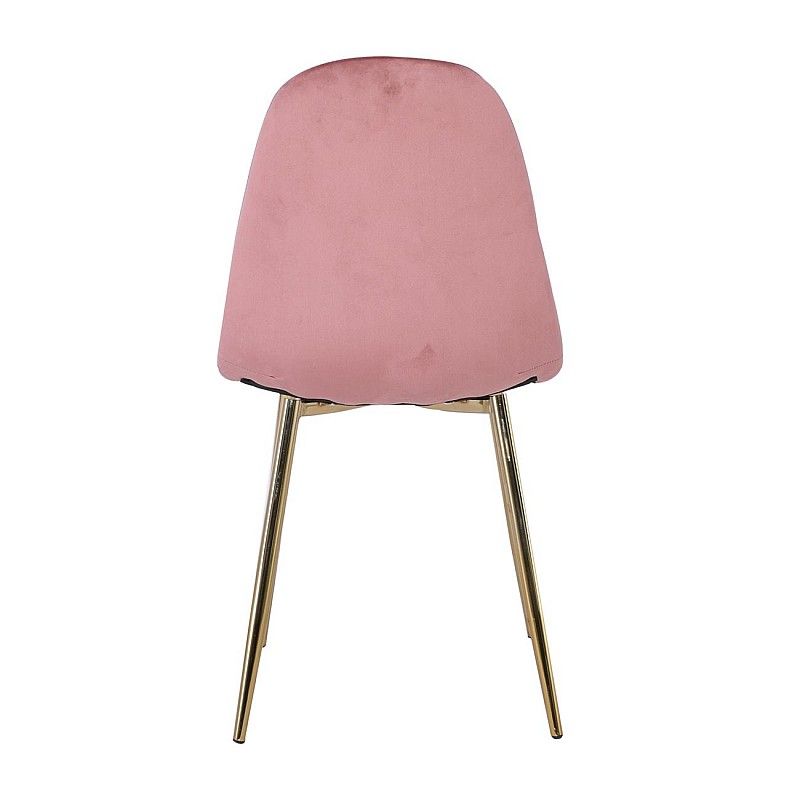 CELINA Καρέκλα Χρώμιο Χρυσό / Velure Antique Pink