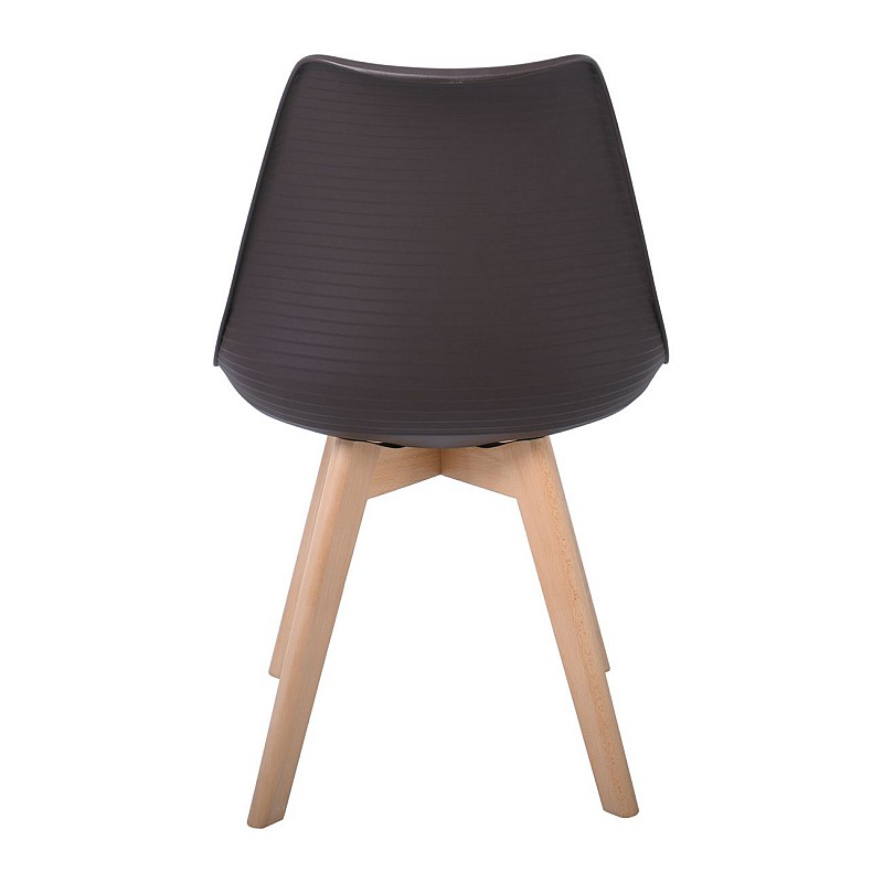 MARTIN STRIPE Καρέκλα Ξύλινο Πόδι / PP Καφέ