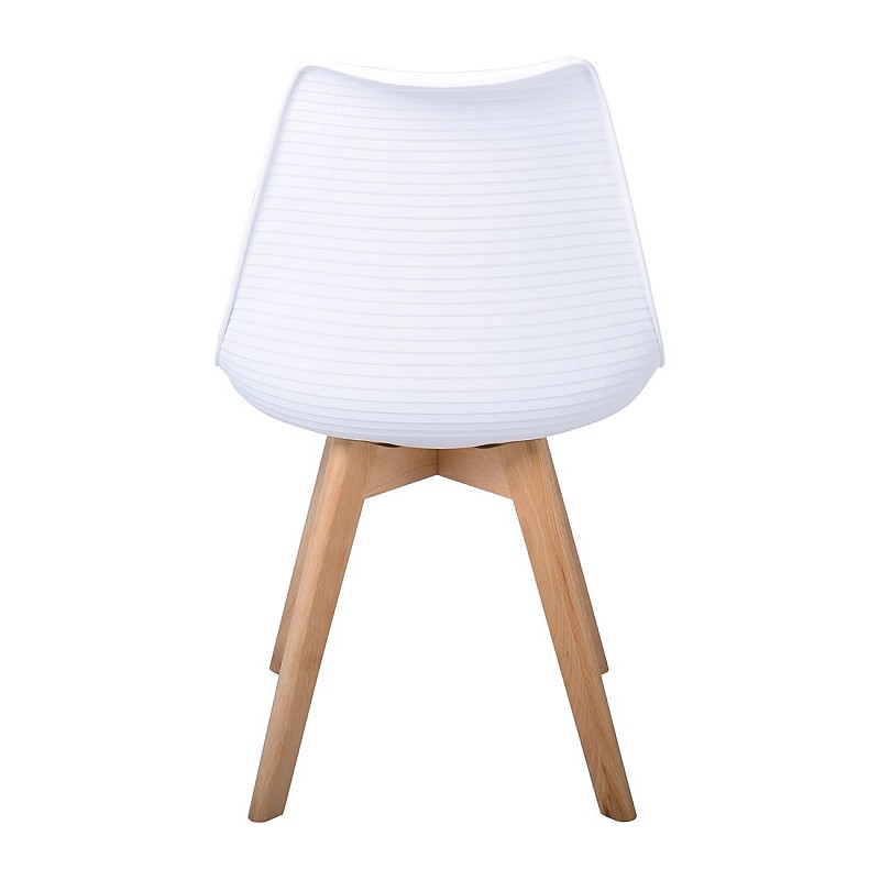 MARTIN STRIPE Καρέκλα Ξύλινο Πόδι / PP Άσπρο
