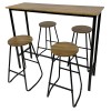PUB Set Bar Τραπέζι + 4 Σκαμπώ, Μέταλλο Βαφή Ανθρακί - Antique Brown