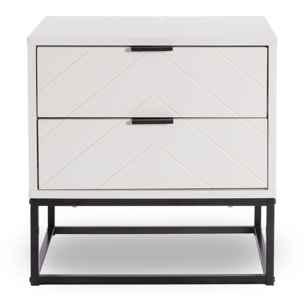 DIANO Κομοδίνο με 2 Συρτάρια, Άσπρο