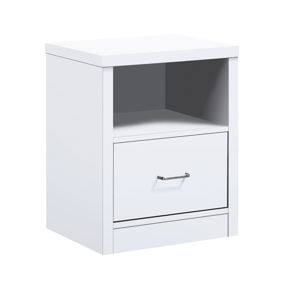 LIFE LUX Κομοδίνο με 1 Συρτάρι - Άσπρο