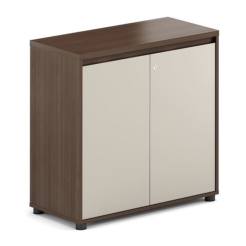 CONCEPT Ντουλάπι Γραφείου Χαμηλό Δίφυλλο, Απόχρωση Καρυδί - Μπεζ